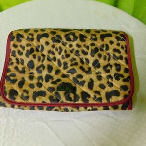 🔥5/$25 Modella Cheetah Maroon trim make-up bag